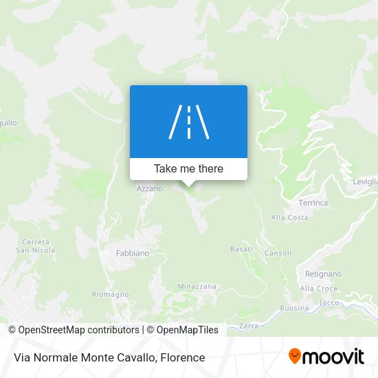 Via Normale Monte Cavallo map