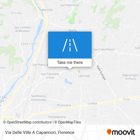 Via Delle Ville A Capannori map