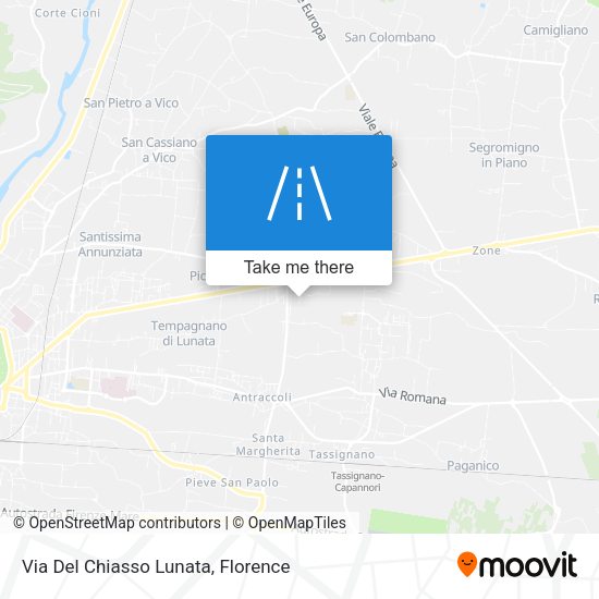 Via Del Chiasso Lunata map
