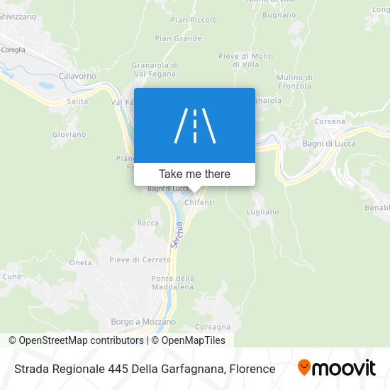 Strada Regionale 445 Della Garfagnana map