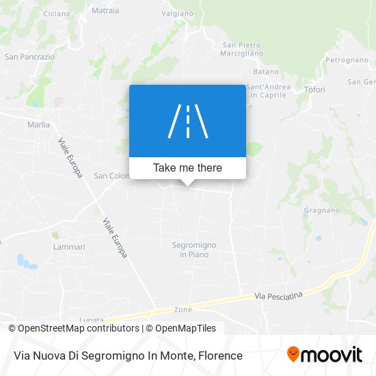 Via Nuova Di Segromigno In Monte map