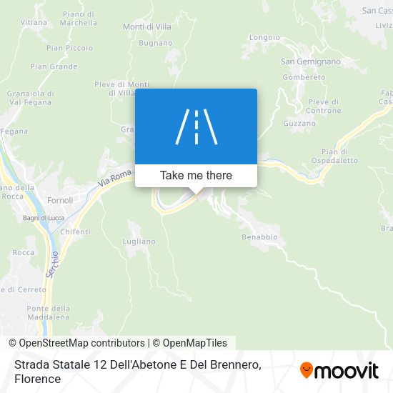 Strada Statale 12 Dell'Abetone E Del Brennero map