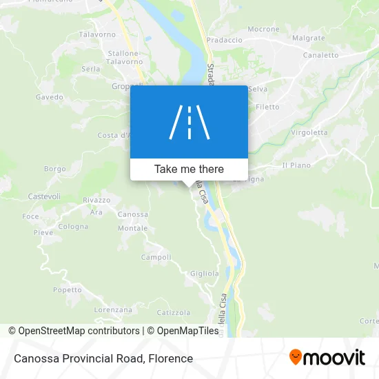 Canossa Provincial Road map