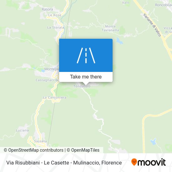 Via Risubbiani - Le Casette - Mulinaccio map