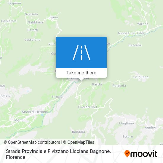 Strada Provinciale Fivizzano Licciana Bagnone map