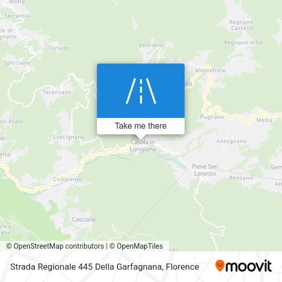 Strada Regionale 445 Della Garfagnana map