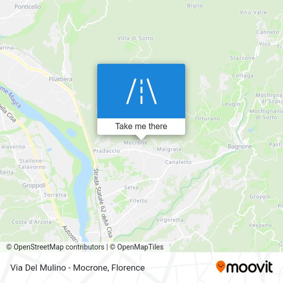 Via Del Mulino - Mocrone map