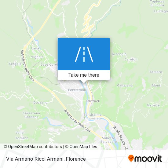 Via Armano Ricci Armani map