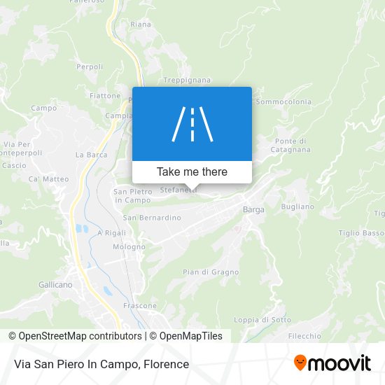 Via San Piero In Campo map