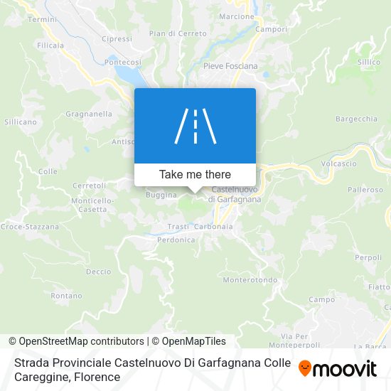 Strada Provinciale Castelnuovo Di Garfagnana Colle Careggine map