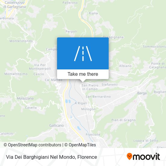 Via Dei Barghigiani Nel Mondo map