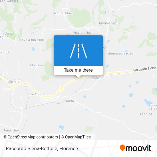 Raccordo Siena-Bettolle map