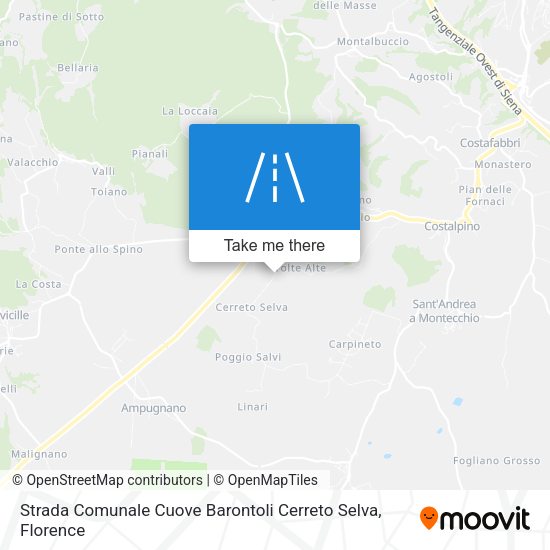 Strada Comunale Cuove Barontoli Cerreto Selva map