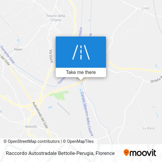 Raccordo Autostradale Bettolle-Perugia map