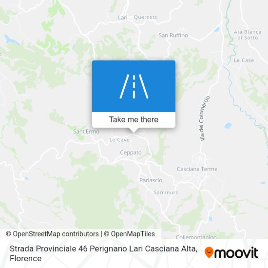 Strada Provinciale 46 Perignano Lari Casciana Alta map