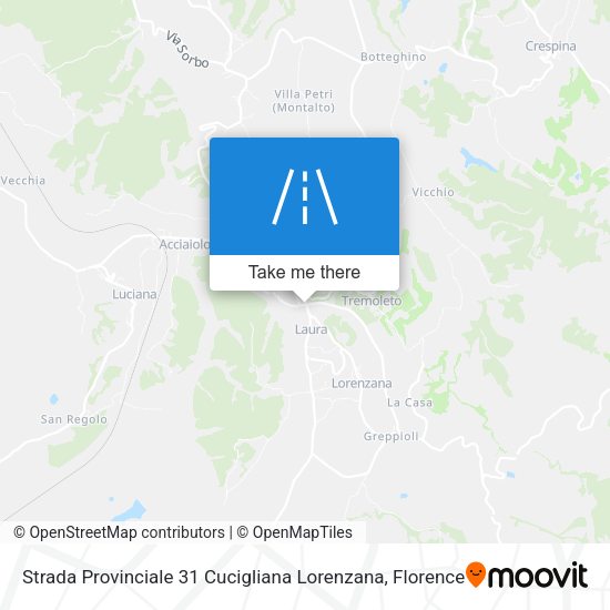 Strada Provinciale 31 Cucigliana Lorenzana map