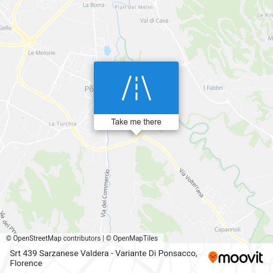 Srt 439 Sarzanese Valdera - Variante Di Ponsacco map