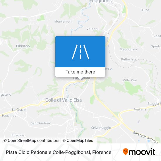Pista Ciclo Pedonale Colle-Poggibonsi map