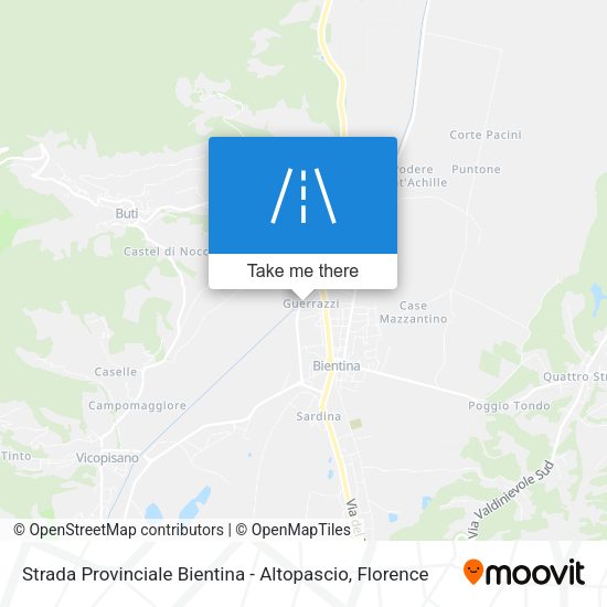 Strada Provinciale Bientina - Altopascio map