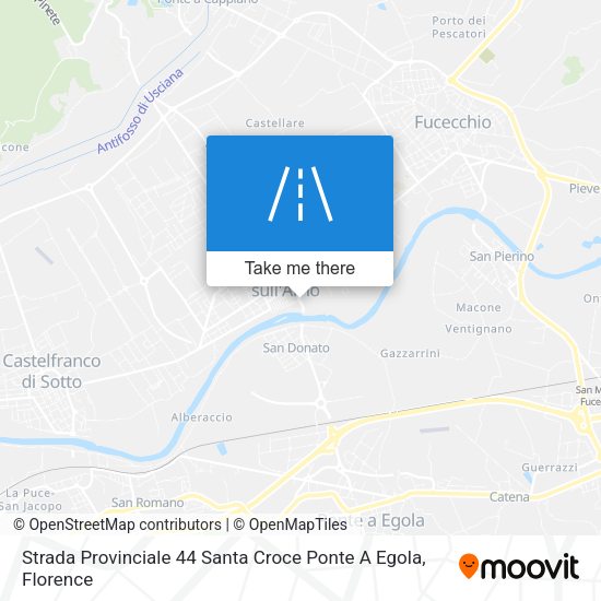 Strada Provinciale 44 Santa Croce Ponte A Egola map
