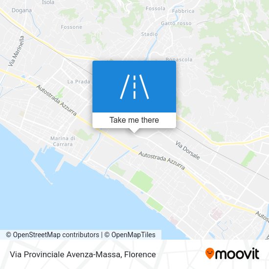 Via Provinciale Avenza-Massa map