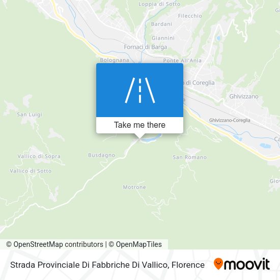 Strada Provinciale Di Fabbriche Di Vallico map
