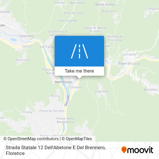 Strada Statale 12 Dell'Abetone E Del Brennero map