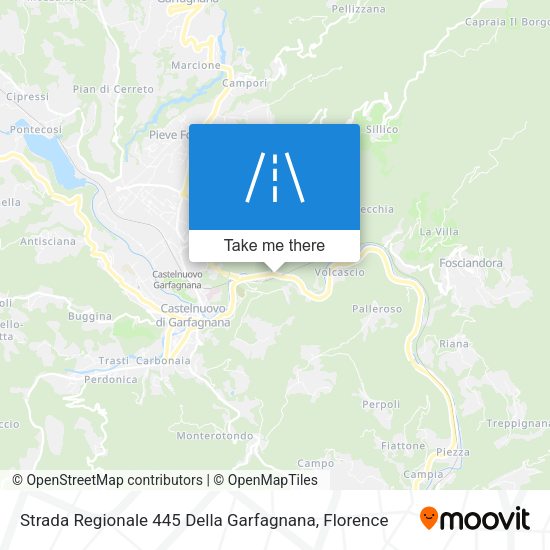 Strada Regionale 445 Della Garfagnana map