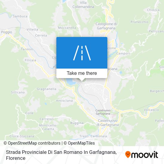 Strada Provinciale Di San Romano In Garfagnana map