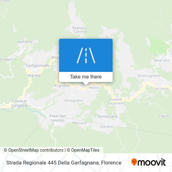 Strada Regionale 445 Della Garfagnana map