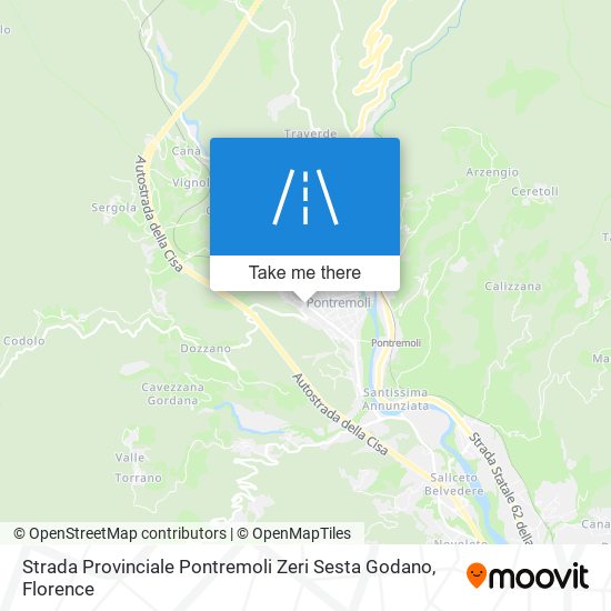 Strada Provinciale Pontremoli Zeri Sesta Godano map