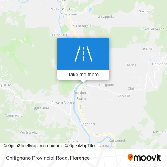 Chitignano Provincial Road map