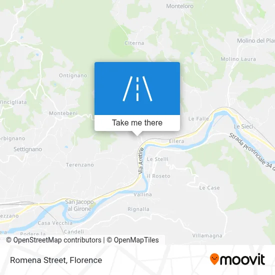 Romena Street map