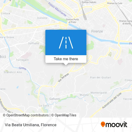 Via Beata Umiliana map