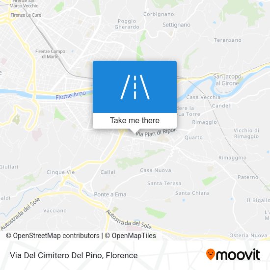 Via Del Cimitero Del Pino map