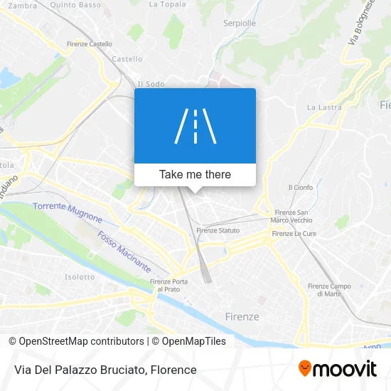 Via Del Palazzo Bruciato map