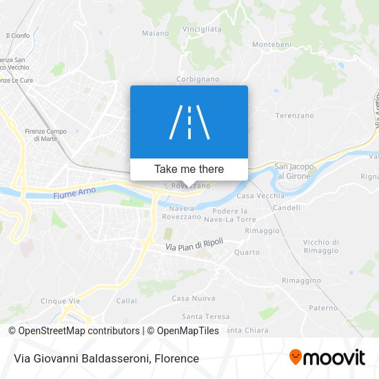 Via Giovanni Baldasseroni map