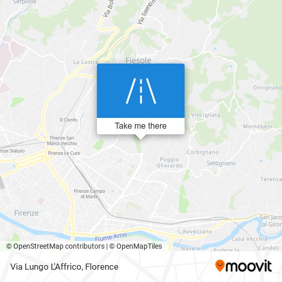 Via Lungo L'Affrico map