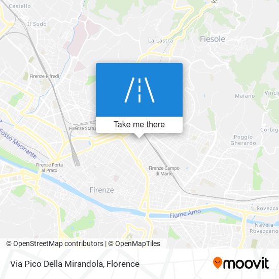 Via Pico Della Mirandola map