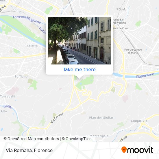 How to get to Via Romana in Firenze by Bus, Train or Light Rail?