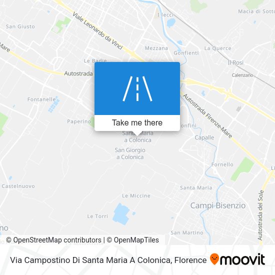 Via Campostino Di Santa Maria A Colonica map