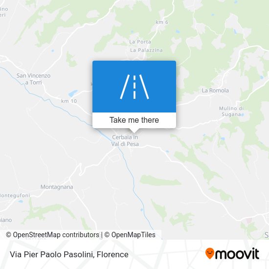 Via Pier Paolo Pasolini map