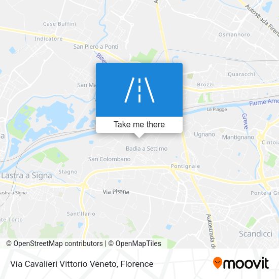 Via Cavalieri Vittorio Veneto map