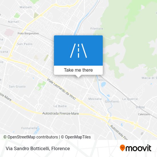 Via Sandro Botticelli map
