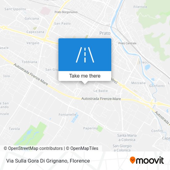 Via Sulla Gora Di Grignano map