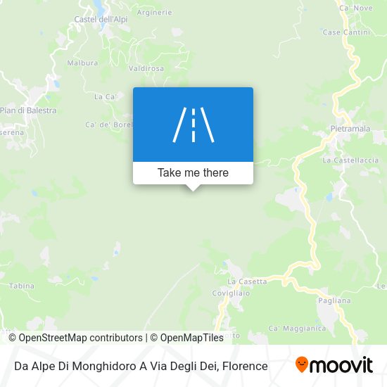 Da Alpe Di Monghidoro A Via Degli Dei map