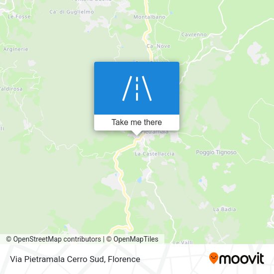 Via Pietramala Cerro Sud map