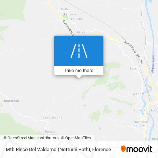 Mtb Rinco Del Valdarno (Notturni Path) map