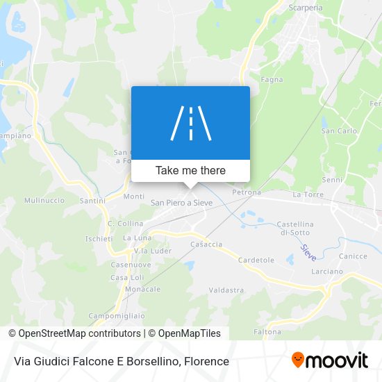 Via Giudici Falcone E Borsellino map