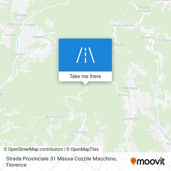 Strada Provinciale 31 Massa Cozzile Macchino map